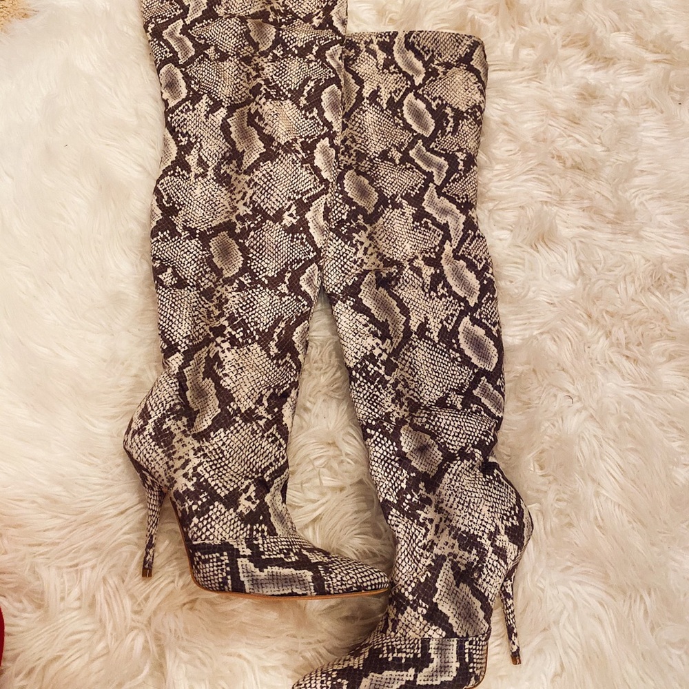 Thigh High Snake Boots
